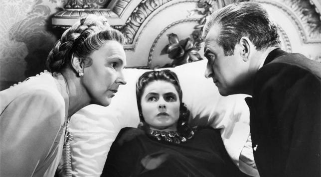 Leopoldine Konstantin, Ingrid Bergman ve Claude Rains, 1946'da Notorious'da.